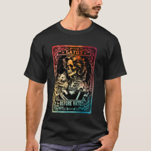 Tarot Card Cat Skeleton Gatos Before Vatos Funny S T-Shirt