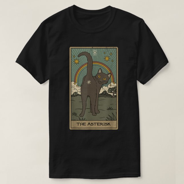 Tarot Card Cat The Asterisk Cosmic Graphic  T-Shirt (Design Front)