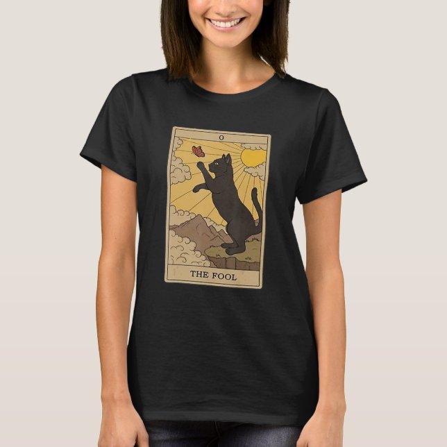 Tarot Card Cat  The Fool T-Shirt (Front)