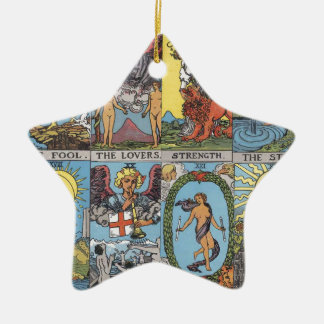 Tarot Card Collage Ceramic Tree Decoration