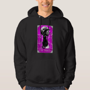 Tarot Card Crescent Moon And Black Cat Witch Hat H Hoodie