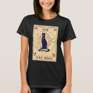 Tarot Card Crescent Moon and Cat Cosmic Graphic T-Shirt
