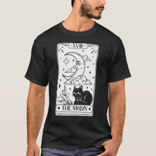 Tarot Card Crescent Moon And Cat Graphic 1 T-Shirt