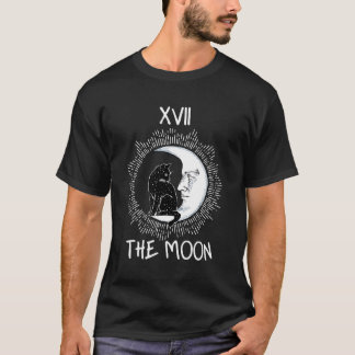 Tarot Card Crescent Moon And Cat Graphic Jersey T-Shirt