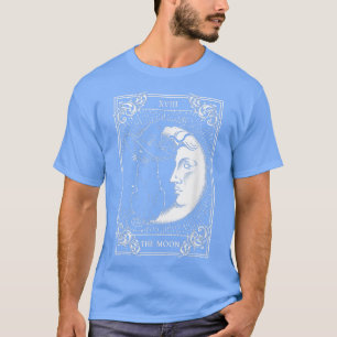 Tarot Card Crescent Moon And Cat Graphic  T-Shirt