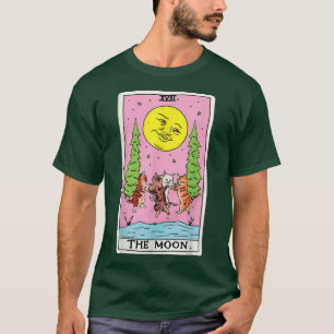 Tarot Card Crescent Moon And Cat Squad Graphic  T-Shirt
