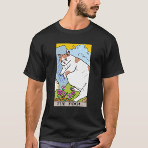 Tarot Card Crescent Moon And The Fool Cat T-Shirt