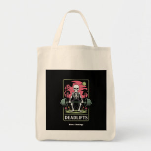 Tarot Card Deadlifts Funny Skeleton Workout Design Tote Bag