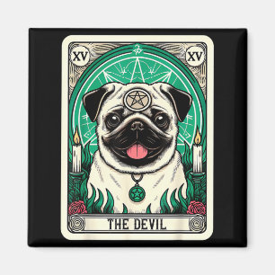 Tarot Card Dog The Devil Satanic Goth Halloween Magnet