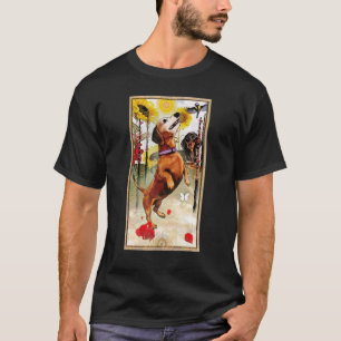 Tarot Card Four of Wands And Dog Cosmic Graphic Do T-Shirt