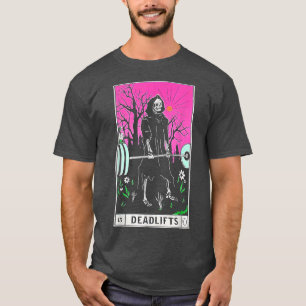 Tarot Card Funny Gym Deadlifts Workout Occult Read T-Shirt