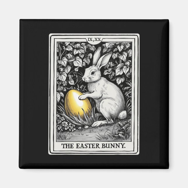 Tarot Card Happy Easter Bunny Spring Easter Egg Ea Magnet (Front)