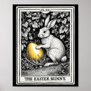 Tarot Card Happy Easter Bunny Spring Easter Egg Ea Poster