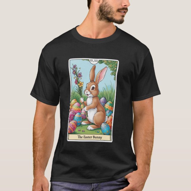 Tarot Card Happy Easter Bunny Spring Easter Egg Ea T-Shirt (Front)