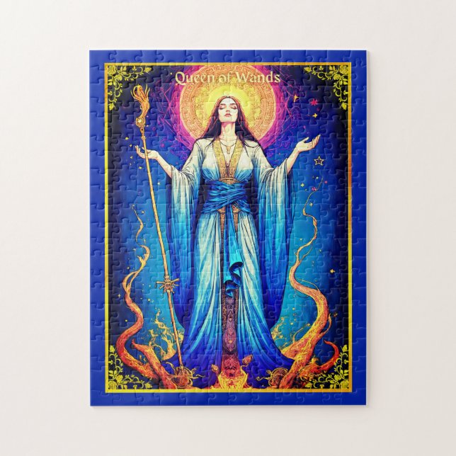 Tarot Card Illustration, Queen of Wands Jigsaw Puzzle (Vertical)