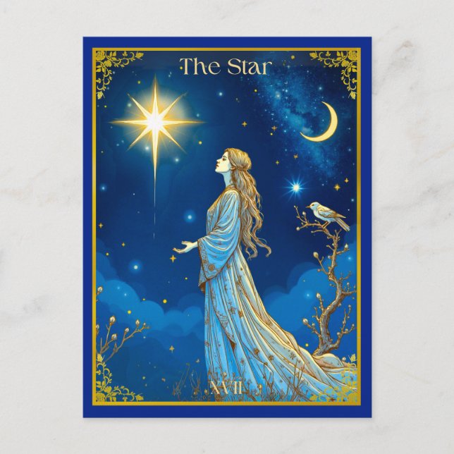 Tarot Card Illustration, The Star (Front)