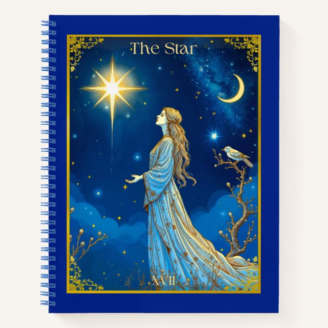 Tarot Card Illustration, The Star Notebook (Front)