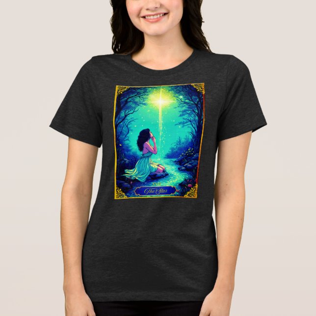 Tarot Card Illustration, The Star Tri-Blend Shirt (Front)