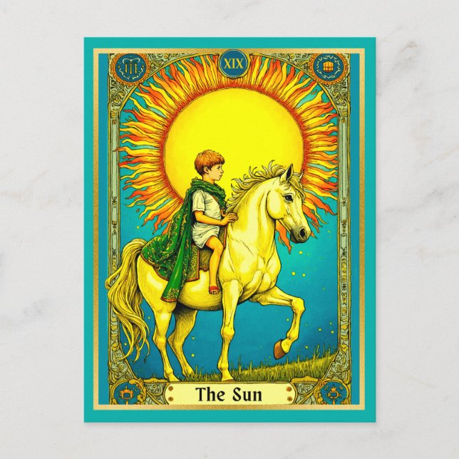 Tarot Card Illustration, The Sun (Front)