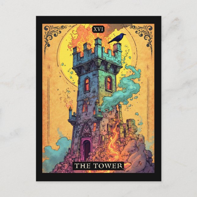 Tarot Card Illustration, The Tower (Front)