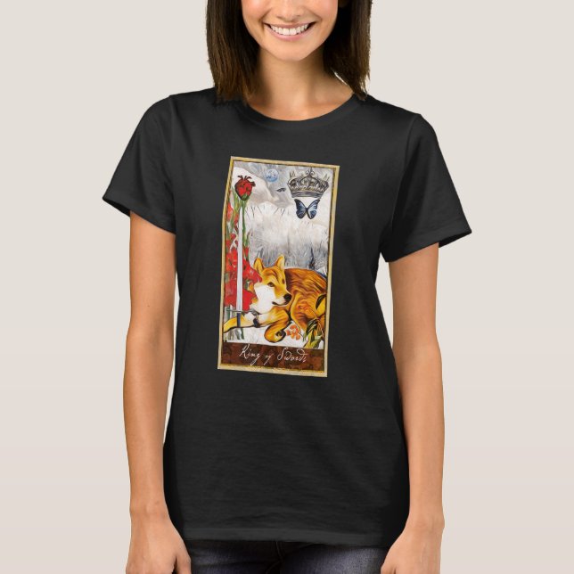 Tarot Card King of Swords And Dog Cosmic Graphic D T-Shirt (Front)