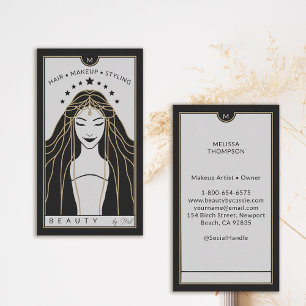 Tarot Card Makeup Hairdresser Monogram Gold Black