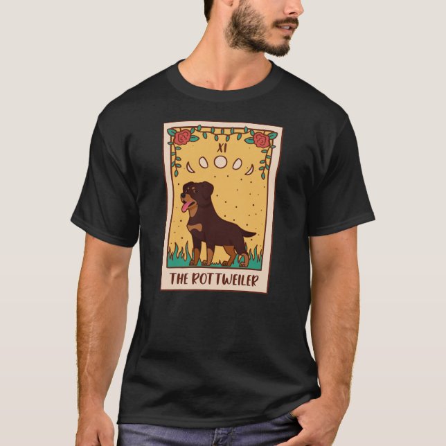 Tarot Card Occult Magic Occultism Dog Rottweiler  T-Shirt (Front)