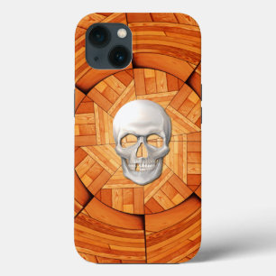Tarot Card of Death - Wood with 3D Skull Inlay iPhone 13 Case