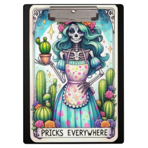 Tarot Card of Pricks Everywhere   Funny Skeleton  Clipboard