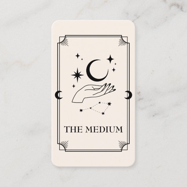 Tarot Card Psychic Medium Celestial Business Card (Front)