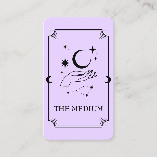 Tarot Card Psychic Medium Celestial Business Card (Front)