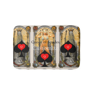 Tarot Card Queen of Spades Thunder_Cove Bath Mat