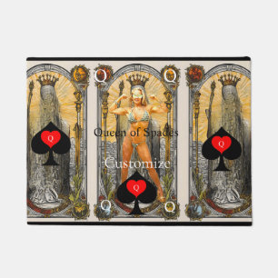 Tarot Card Queen of Spades Thunder_Cove Doormat