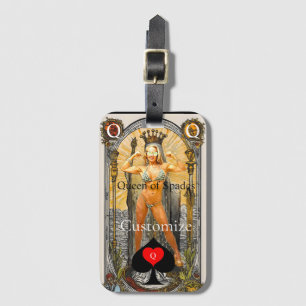 Tarot Card Queen of Spades Thunder_Cove Luggage Tag