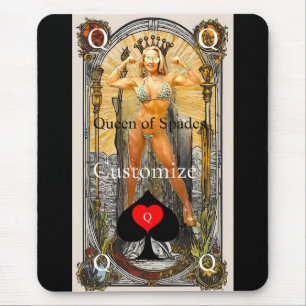 Tarot Card Queen of Spades Thunder_Cove Mouse Pad