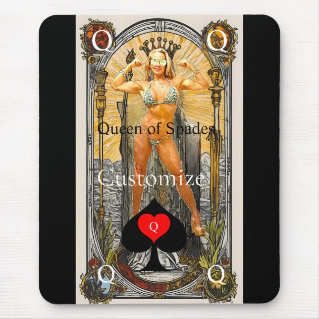 Tarot Card Queen of Spades Thunder_Cove Mouse Pad (Front)