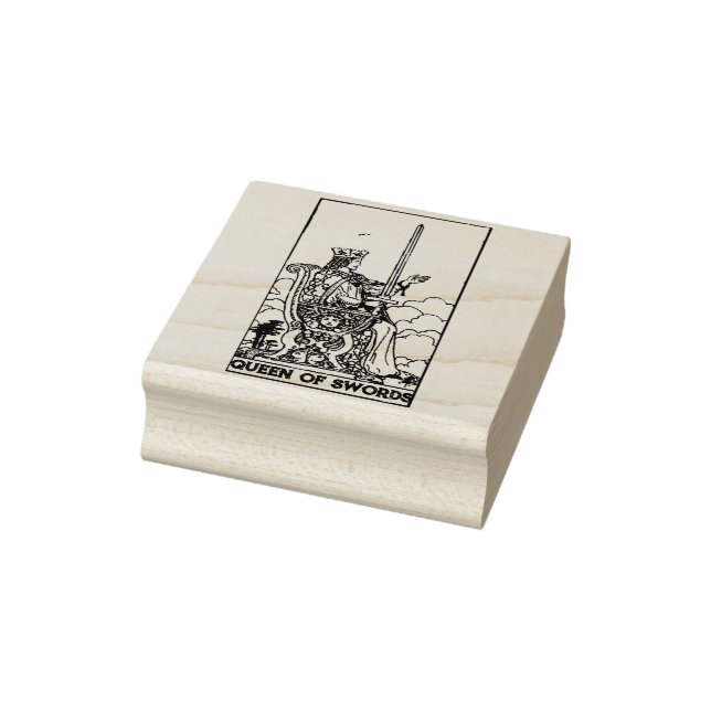 Tarot Card: Queen of Swords Personalised Rubber Stamp (Stamp)