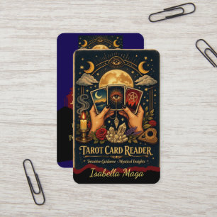 Tarot Card Reader Gold Mystic Business Card