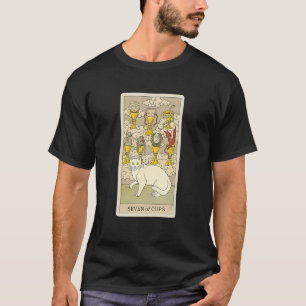 Tarot Card Seven Of Cups And Cat Cosmic Graphic Ca T-Shirt