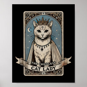 Tarot Card Shirt Childless Cat Lady Shirt Vote Kam Poster