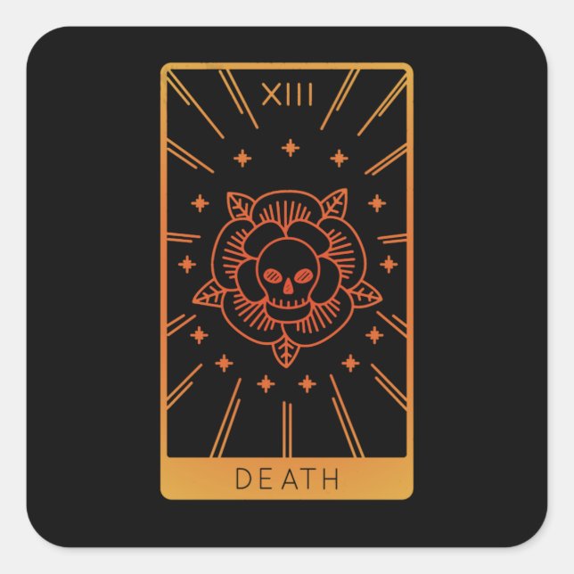 Tarot Card Shirts For Women Occult The Death Tarot Square Sticker (Front)