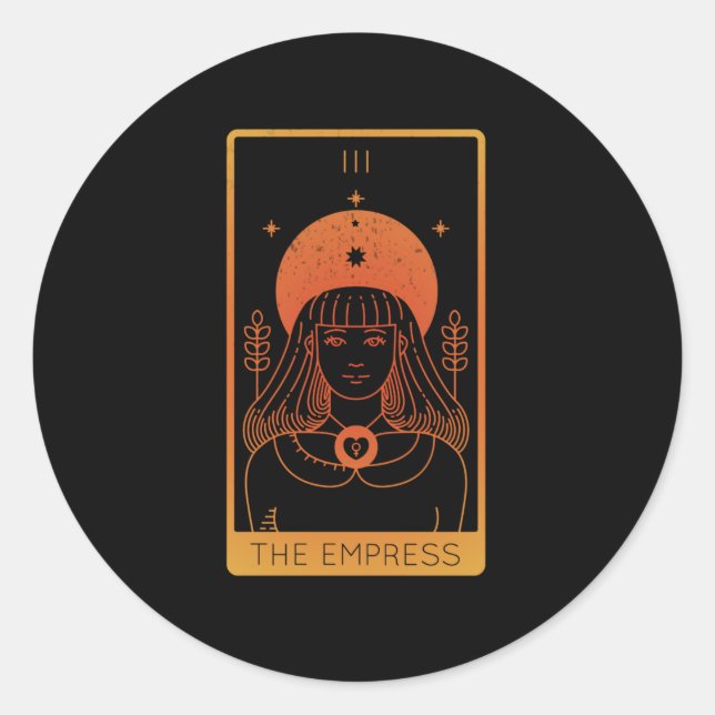 Tarot Card Shirts For Women Occult The Empress Classic Round Sticker (Front)