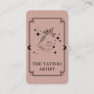 Tarot Card Tattoo Artist Celestial Business Card