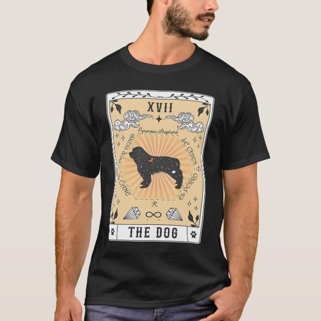 Tarot Card The Dog Pyrenean Shepherd Celestial Spa T-Shirt (Front)