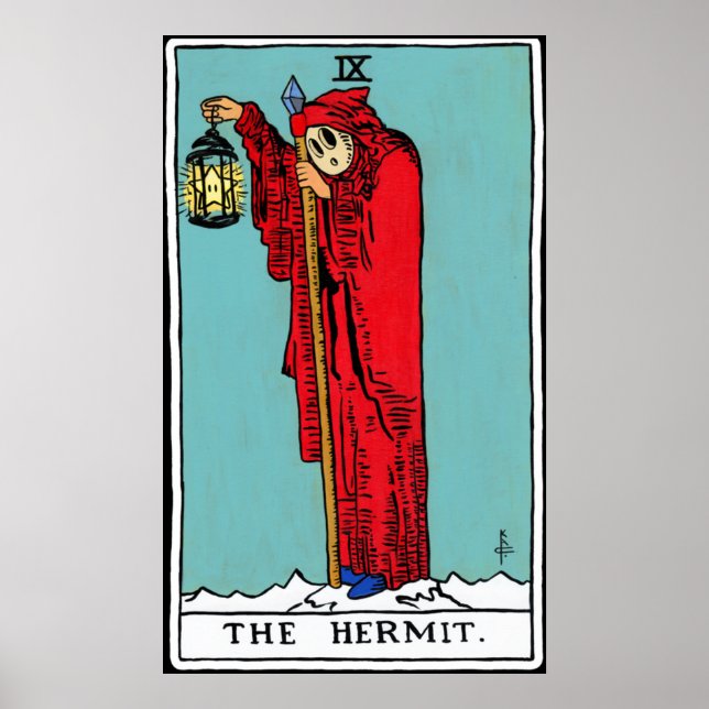 Tarot Card The Hermit Poster (Front)
