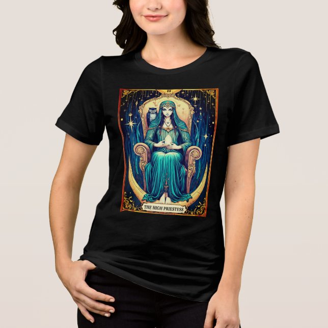 Tarot Card, the High Priestess 2 Tri-Blend Shirt (Front)