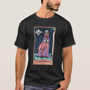 Tarot Card The High Priestess And Sphynx Cat Occu T-Shirt