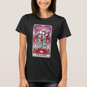 Tarot Card The Lovers Rainbow Kissing Lesbians Ske T-Shirt