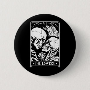 Tarot Card The Lovers Vintage Skeleton Goth Hallow 6 Cm Round Badge