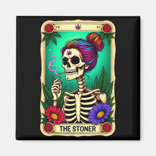 Tarot Card The Messy Bun Skeleton Halloween Magnet